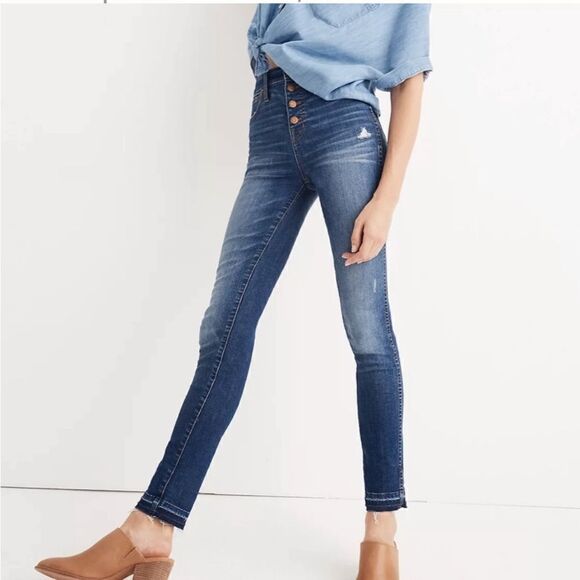 10" High-Rise Skinny Jeans: Drop-Hem Edition 25 Button Fly Magic Pockets $135 - Picture 3 of 14